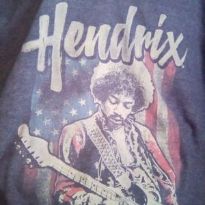 AMAZING JIMI HENDRIX GREY DISTRESSED TEE SHIRT XL